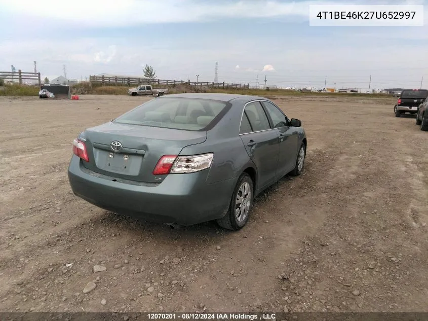 2007 Toyota Camry Le/Se VIN: 4T1BE46K27U652997 Lot: 12070201