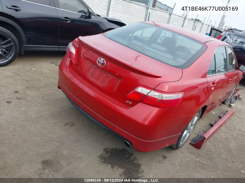 2007 Toyota Camry Ce/Le/Xle/Se VIN: 4T1BE46K77U005169 Lot: 12098335