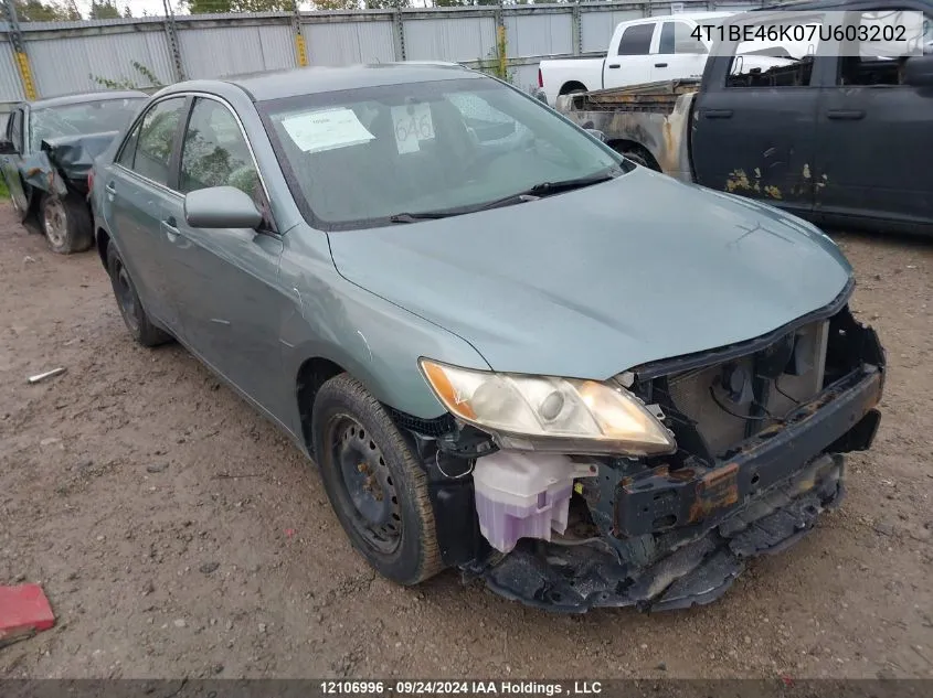 2007 Toyota Camry Ce/Le/Xle/Se VIN: 4T1BE46K07U603202 Lot: 12106996