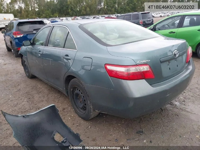 2007 Toyota Camry Ce/Le/Xle/Se VIN: 4T1BE46K07U603202 Lot: 12106996