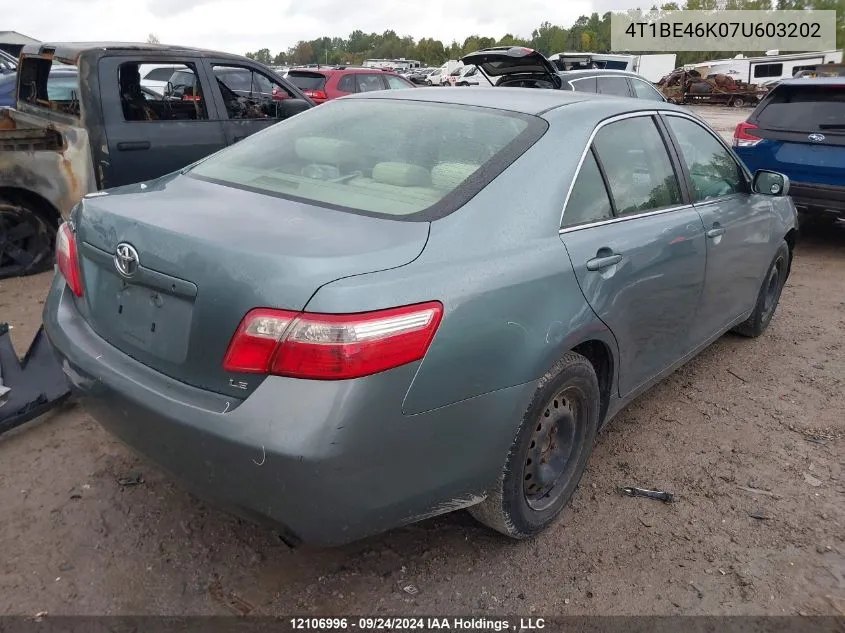 2007 Toyota Camry Ce/Le/Xle/Se VIN: 4T1BE46K07U603202 Lot: 12106996