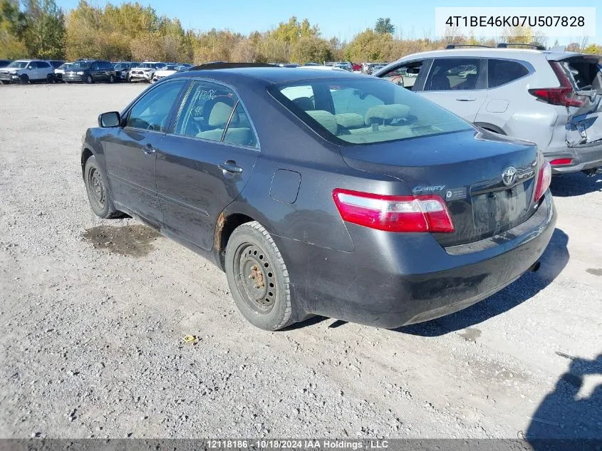 2007 Toyota Camry Ce/Le/Xle/Se VIN: 4T1BE46K07U507828 Lot: 12118186