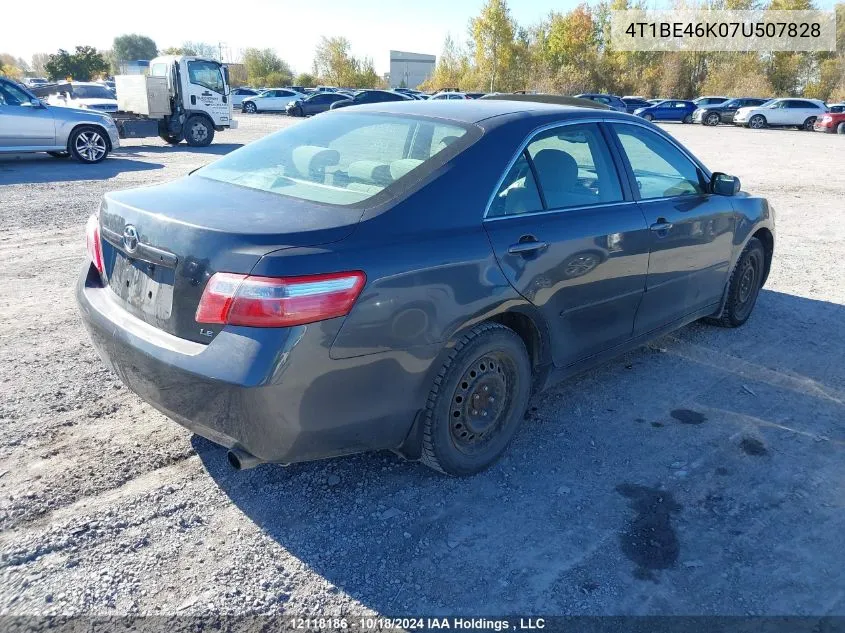 2007 Toyota Camry Ce/Le/Xle/Se VIN: 4T1BE46K07U507828 Lot: 12118186