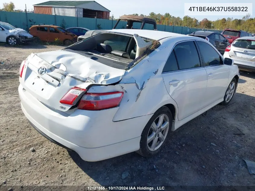 2007 Toyota Camry Le/Se VIN: 4T1BE46K37U558322 Lot: 12127865