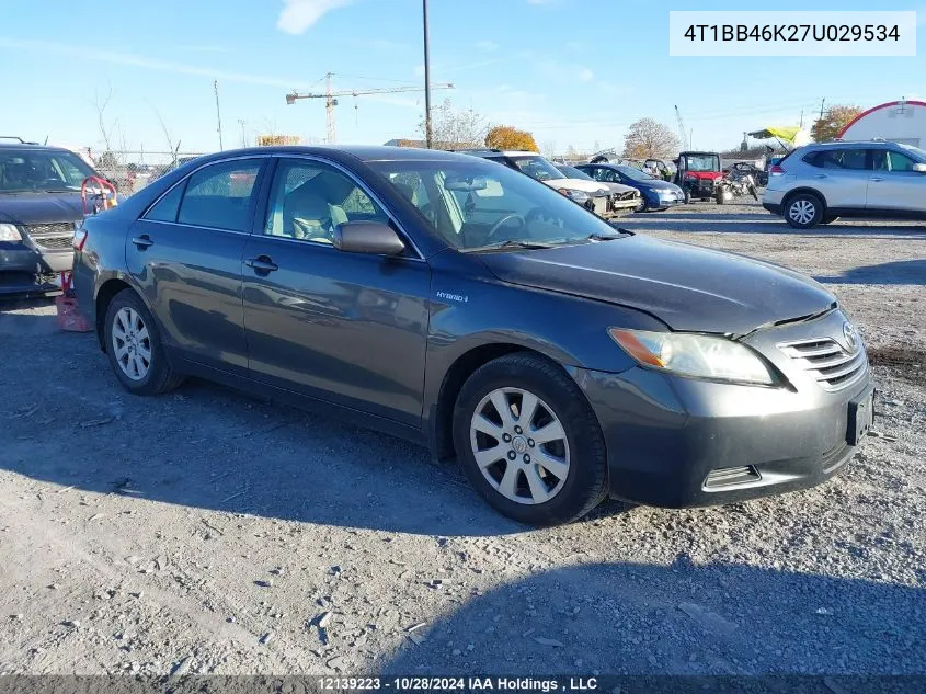 2007 Toyota Camry Hybrid VIN: 4T1BB46K27U029534 Lot: 12139223