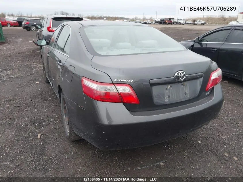 2007 Toyota Camry VIN: 4T1BE46K57U706289 Lot: 12156405