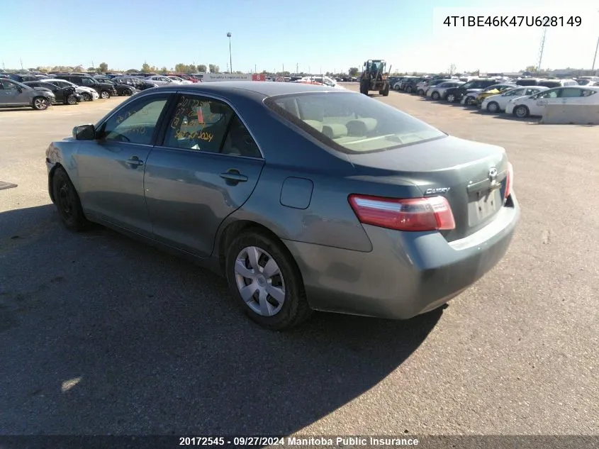 2007 Toyota Camry Se VIN: 4T1BE46K47U628149 Lot: 20172545