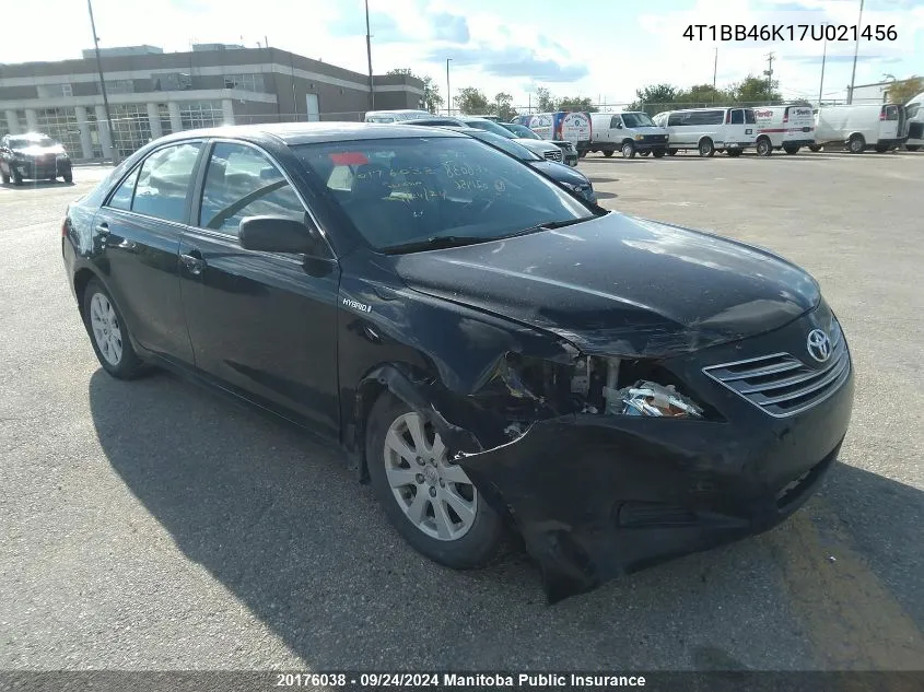 2007 Toyota Camry Hybrid VIN: 4T1BB46K17U021456 Lot: 20176038