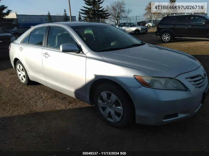 2007 Toyota Camry Ce/Le/Xle/Se VIN: 4T1BE46K97U026718 Lot: 30048537