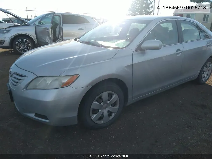 2007 Toyota Camry Ce/Le/Xle/Se VIN: 4T1BE46K97U026718 Lot: 30048537