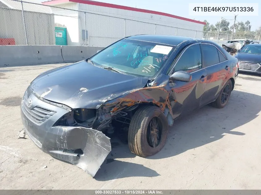 2007 Toyota Camry Le VIN: 4T1BE46K97U513336 Lot: 33027533