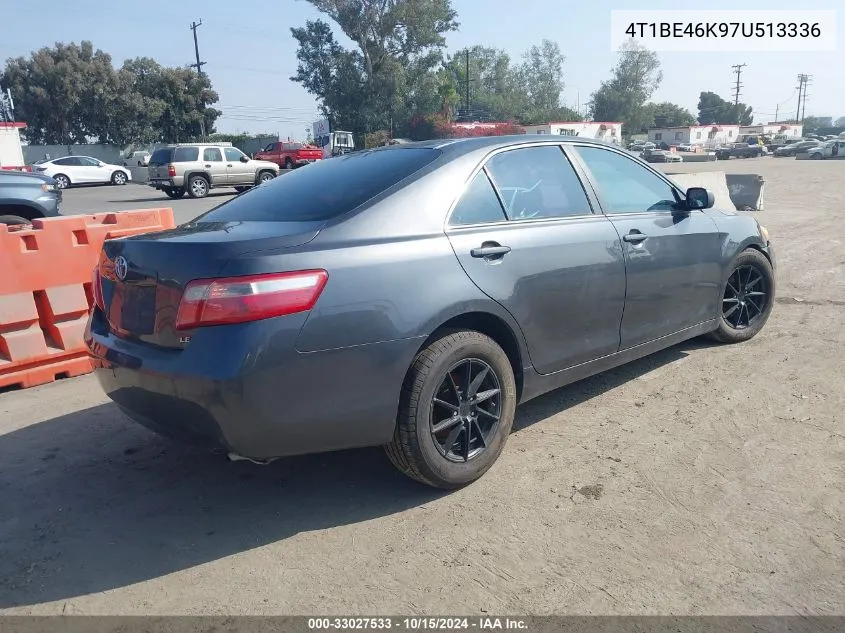 2007 Toyota Camry Le VIN: 4T1BE46K97U513336 Lot: 33027533