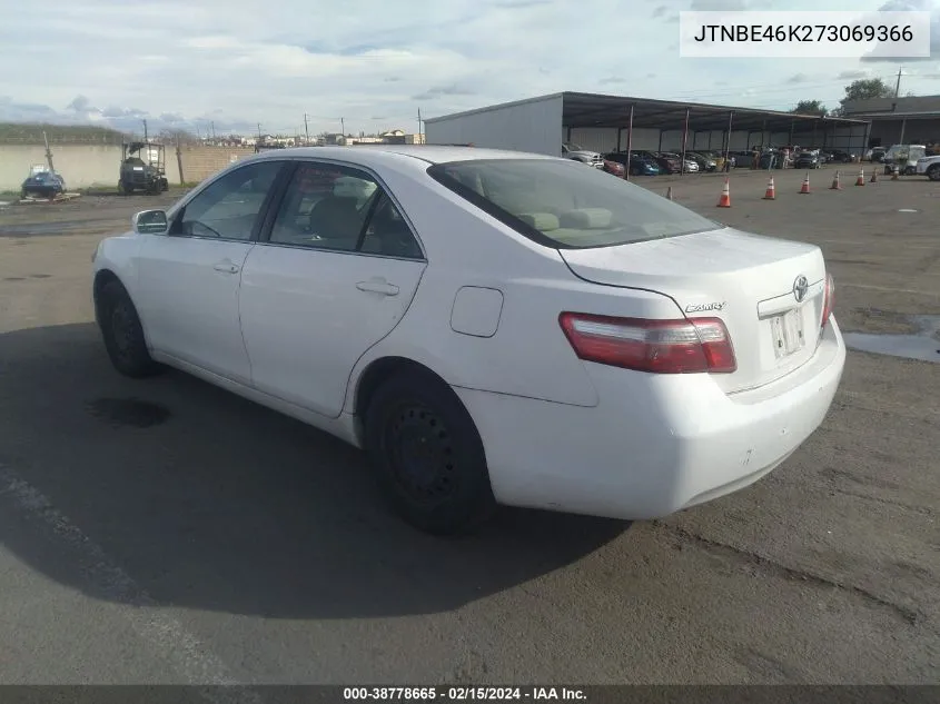 2007 Toyota Camry Ce VIN: JTNBE46K273069366 Lot: 38778665