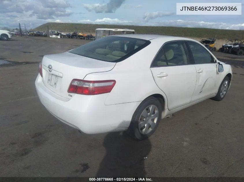 2007 Toyota Camry Ce VIN: JTNBE46K273069366 Lot: 38778665