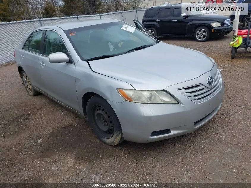 2007 Toyota Camry Le VIN: 4T1BE46KX7U716770 Lot: 38820580