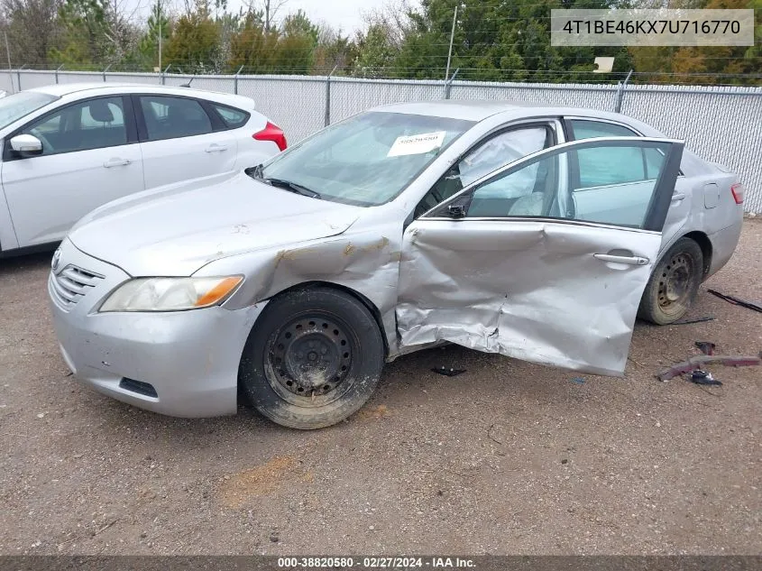 2007 Toyota Camry Le VIN: 4T1BE46KX7U716770 Lot: 38820580