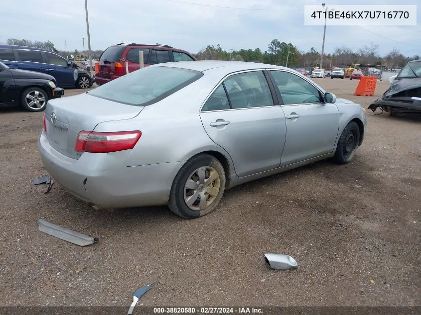 2007 Toyota Camry Le VIN: 4T1BE46KX7U716770 Lot: 38820580