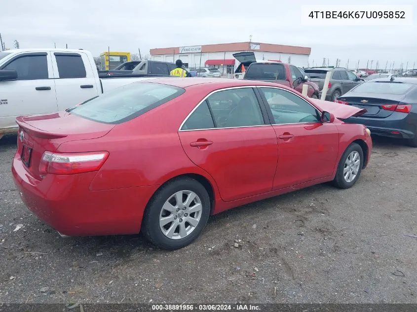 2007 Toyota Camry Xle VIN: 4T1BE46K67U095852 Lot: 38891956