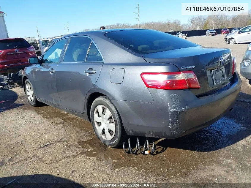 2007 Toyota Camry Le VIN: 4T1BE46K67U107854 Lot: 38998184