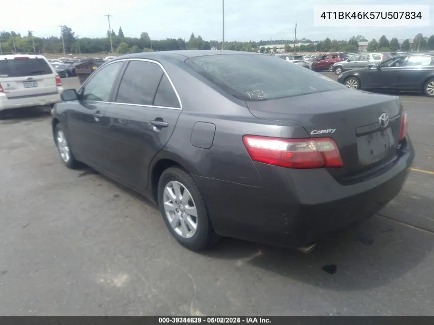 2007 Toyota Camry Xle V6 VIN: 4T1BK46K57U507834 Lot: 39344639