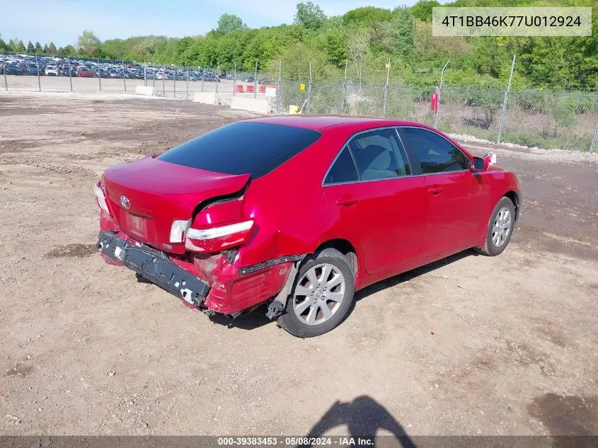 4T1BB46K77U012924 2007 Toyota Camry Hybrid