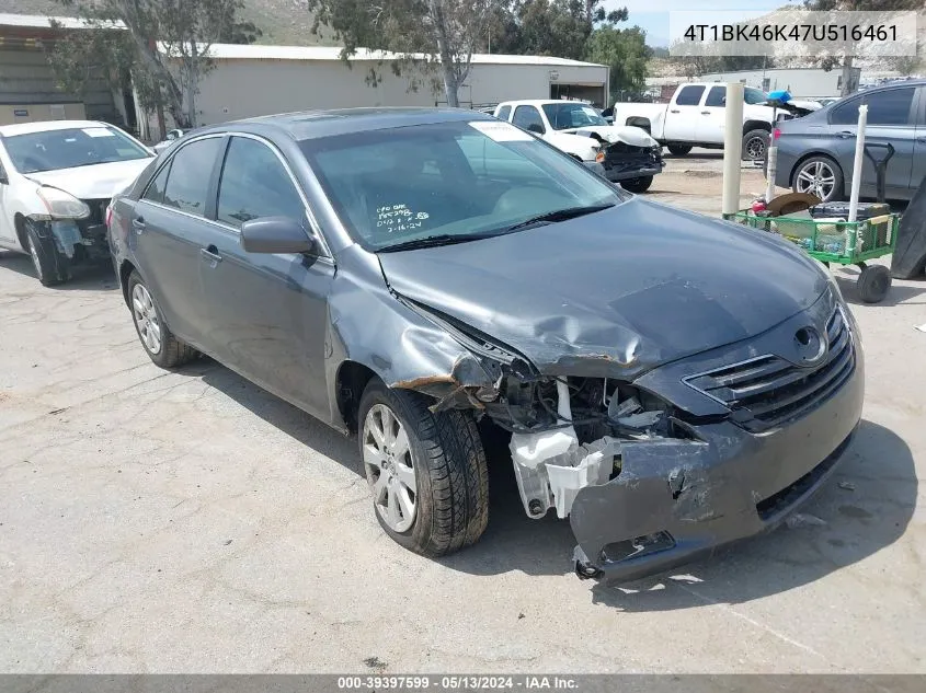 4T1BK46K47U516461 2007 Toyota Camry Xle V6