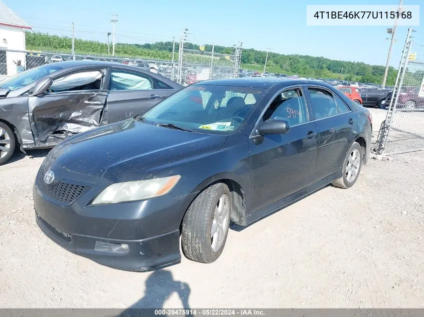 4T1BE46K77U115168 2007 Toyota Camry Se