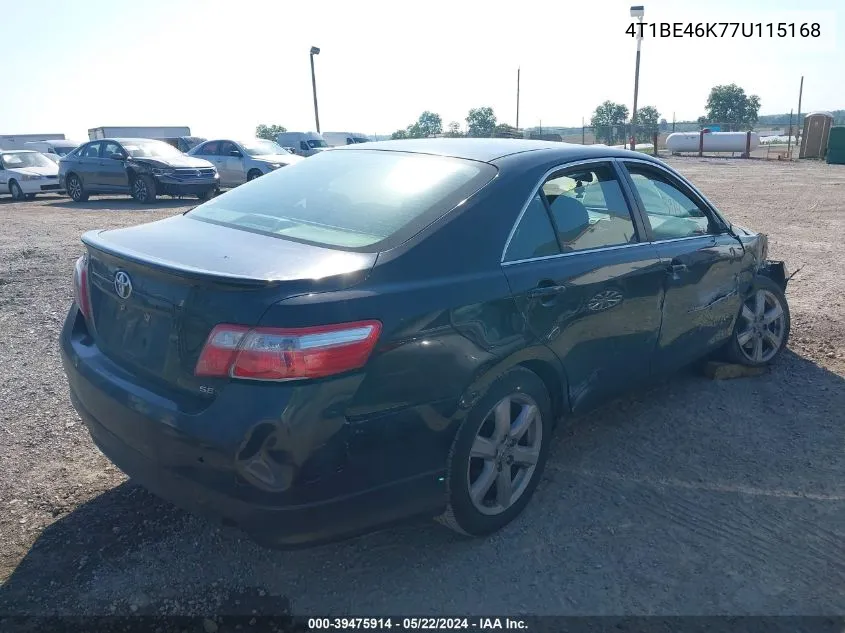 4T1BE46K77U115168 2007 Toyota Camry Se