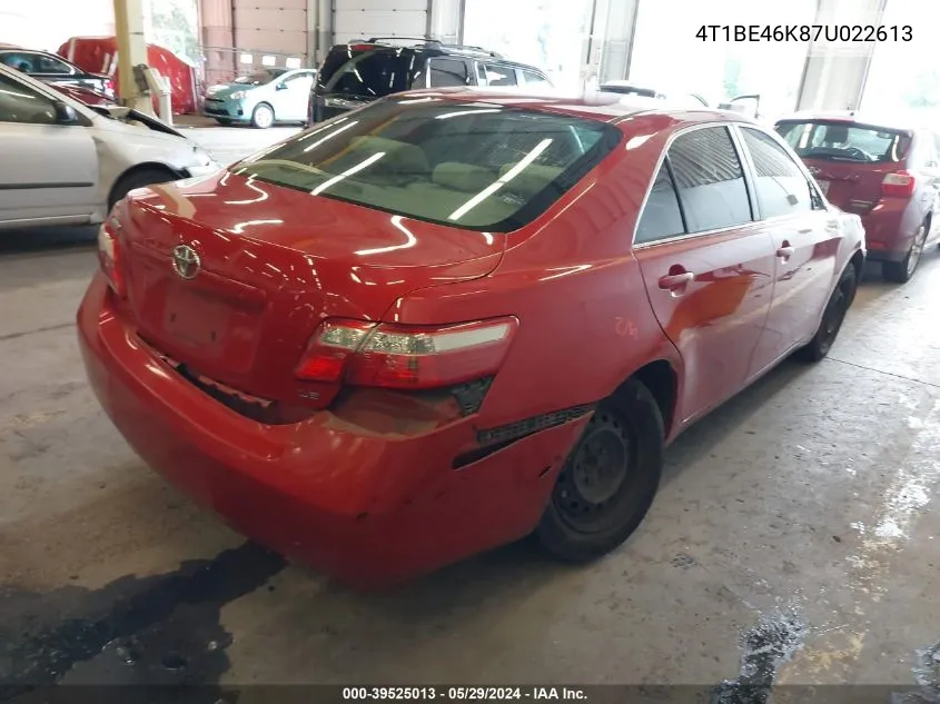 4T1BE46K87U022613 2007 Toyota Camry Le