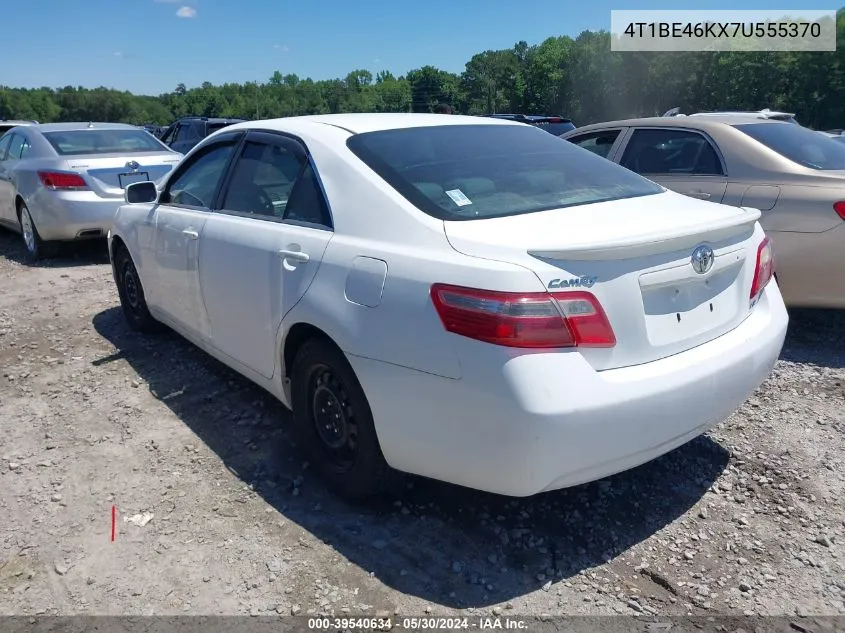 2007 Toyota Camry Le VIN: 4T1BE46KX7U555370 Lot: 39540634