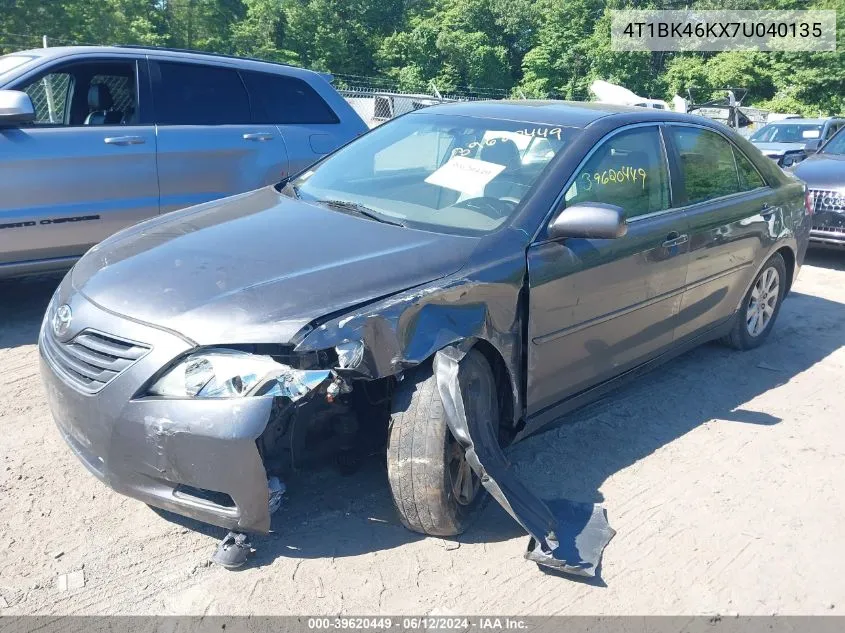 4T1BK46KX7U040135 2007 Toyota Camry Xle V6