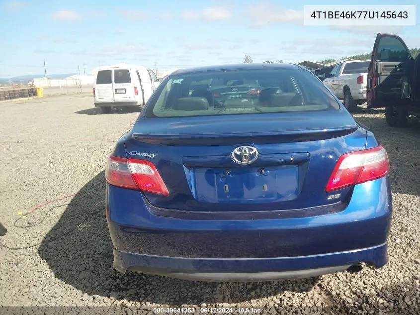 2007 Toyota Camry Se VIN: 4T1BE46K77U145643 Lot: 39641353