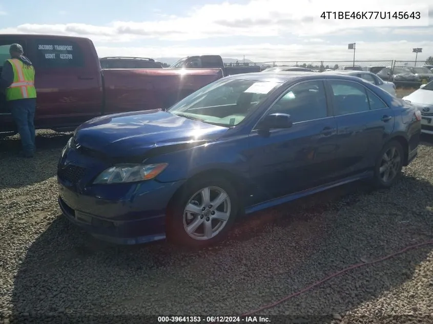 2007 Toyota Camry Se VIN: 4T1BE46K77U145643 Lot: 39641353