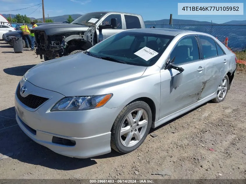 2007 Toyota Camry Se VIN: 4T1BE46K77U105952 Lot: 39661483