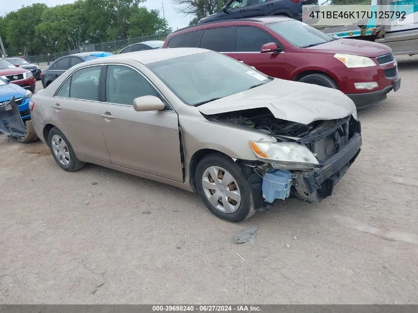 2007 Toyota Camry Le VIN: 4T1BE46K17U125792 Lot: 39698240