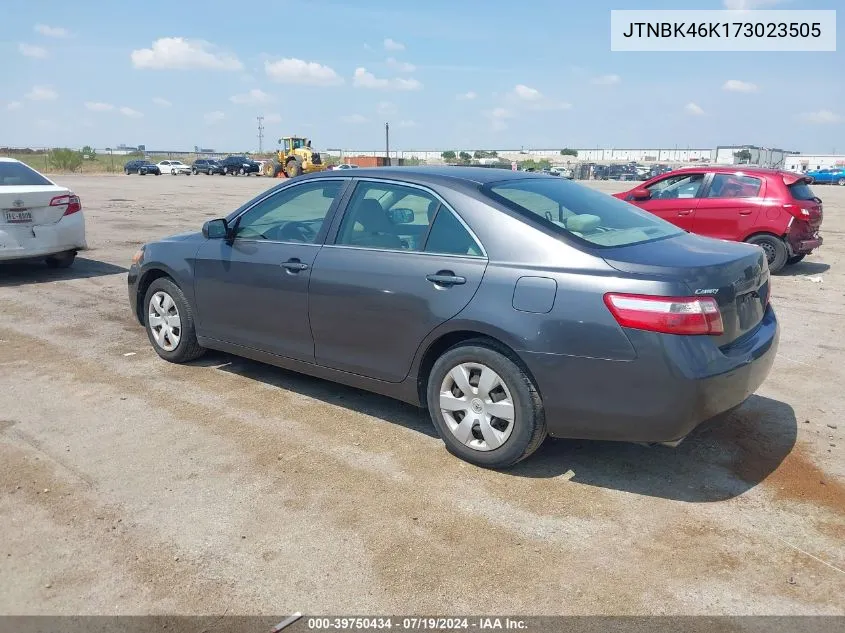 2007 Toyota Camry Le V6 VIN: JTNBK46K173023505 Lot: 39750434