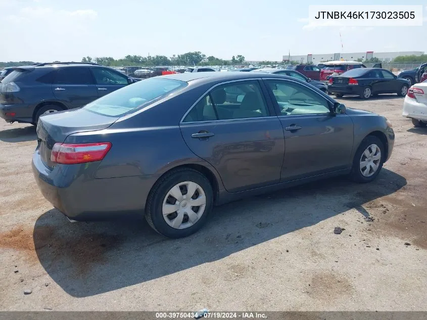 2007 Toyota Camry Le V6 VIN: JTNBK46K173023505 Lot: 39750434