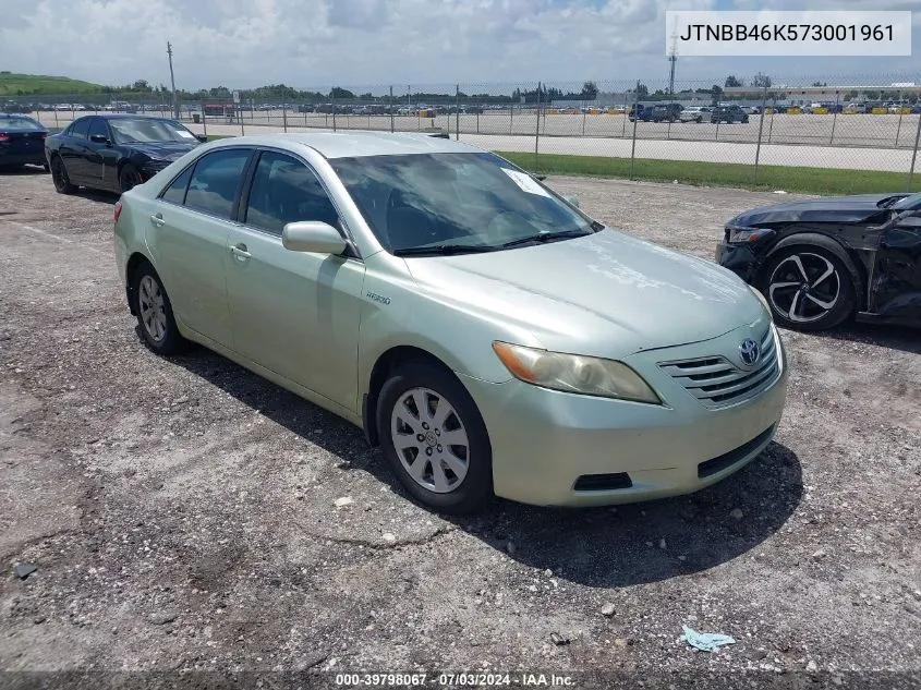 2007 Toyota Camry Hybrid VIN: JTNBB46K573001961 Lot: 39798067