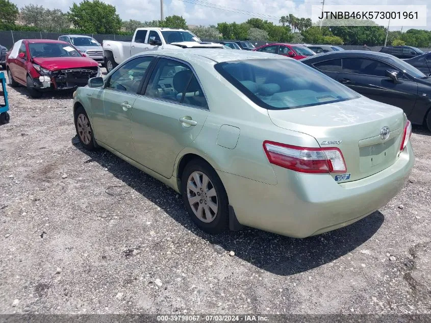 2007 Toyota Camry Hybrid VIN: JTNBB46K573001961 Lot: 39798067