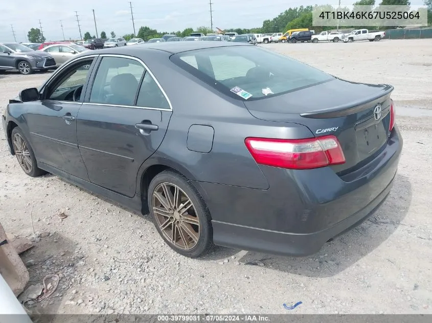 4T1BK46K67U525064 2007 Toyota Camry Se V6