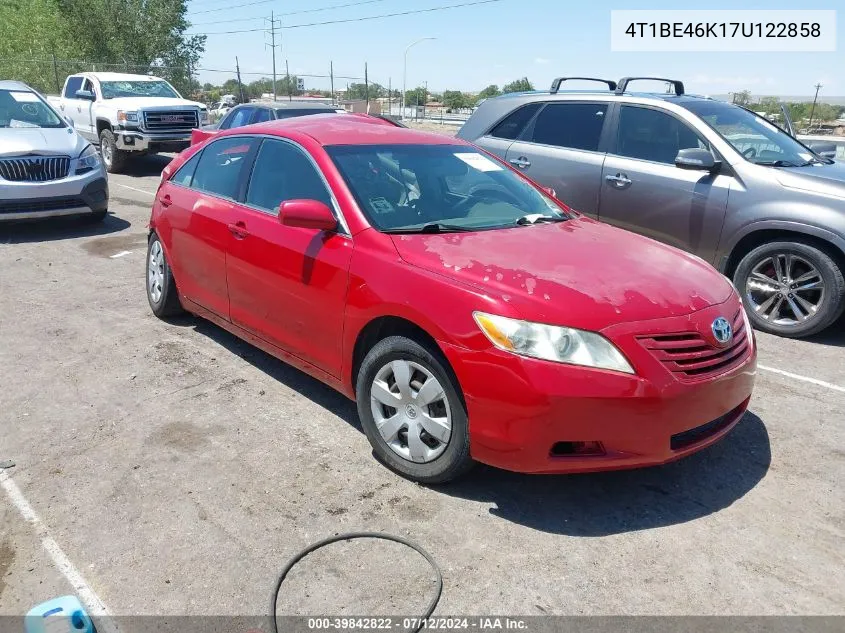 4T1BE46K17U122858 2007 Toyota Camry Le