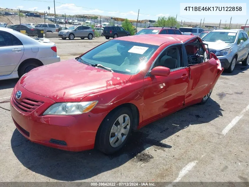 4T1BE46K17U122858 2007 Toyota Camry Le