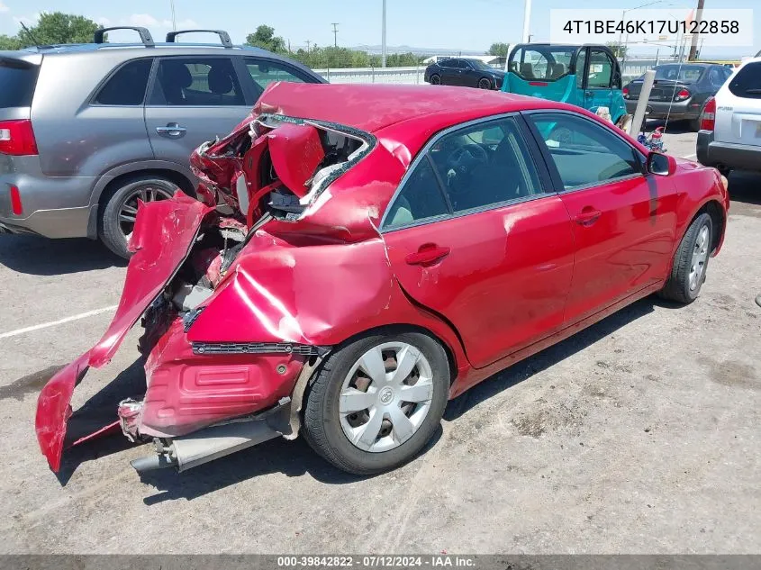 4T1BE46K17U122858 2007 Toyota Camry Le