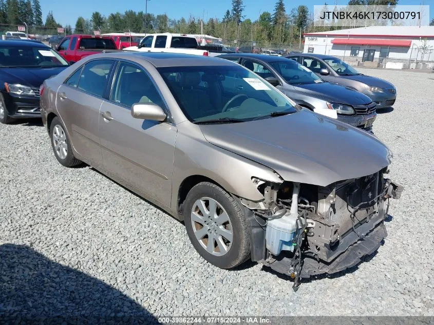 2007 Toyota Camry Xle V6 VIN: JTNBK46K173000791 Lot: 39862244