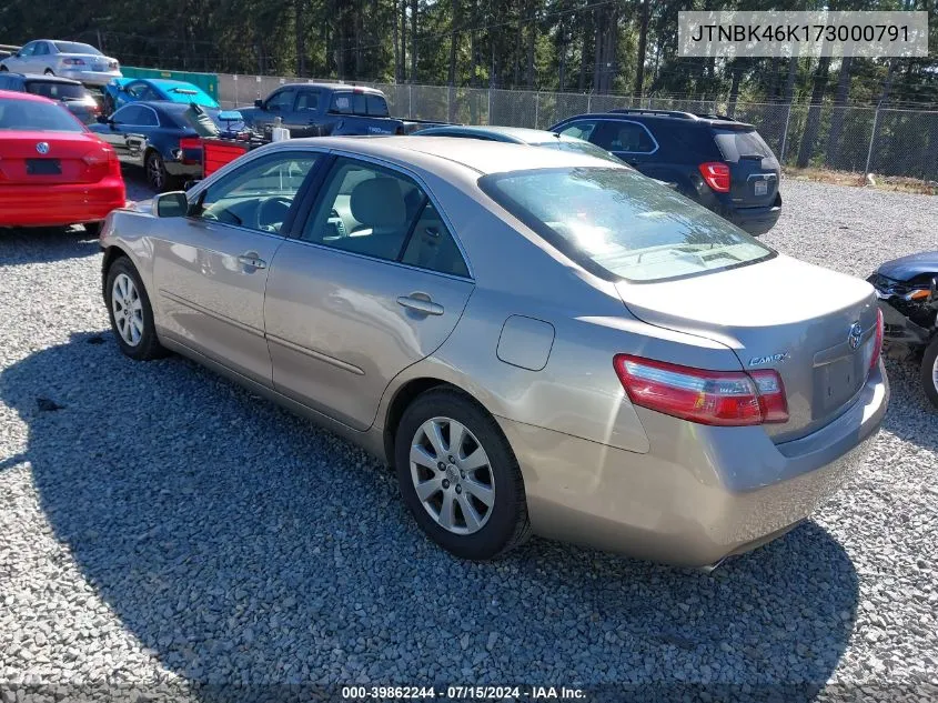 2007 Toyota Camry Xle V6 VIN: JTNBK46K173000791 Lot: 39862244