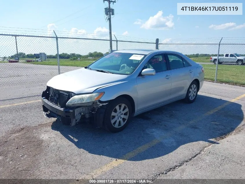 2007 Toyota Camry Xle V6 VIN: 4T1BK46K17U051119 Lot: 39881726