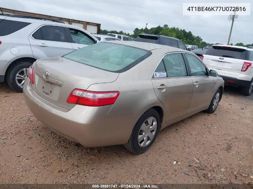 2007 Toyota Camry Le VIN: 4T1BE46K77U072516 Lot: 39881747