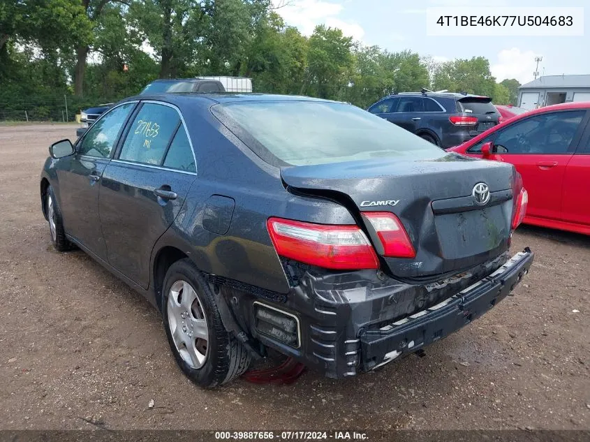 2007 Toyota Camry Le VIN: 4T1BE46K77U504683 Lot: 39887656