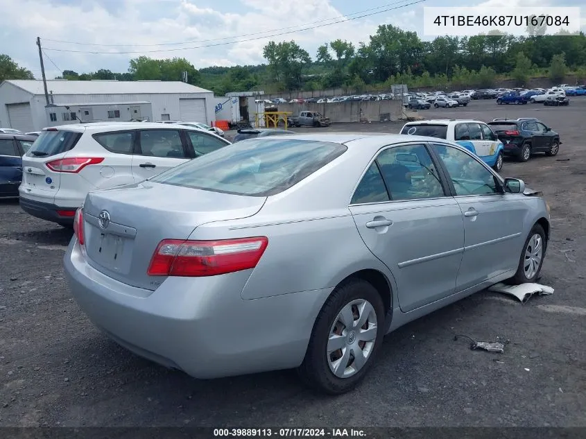 2007 Toyota Camry Le VIN: 4T1BE46K87U167084 Lot: 39889113