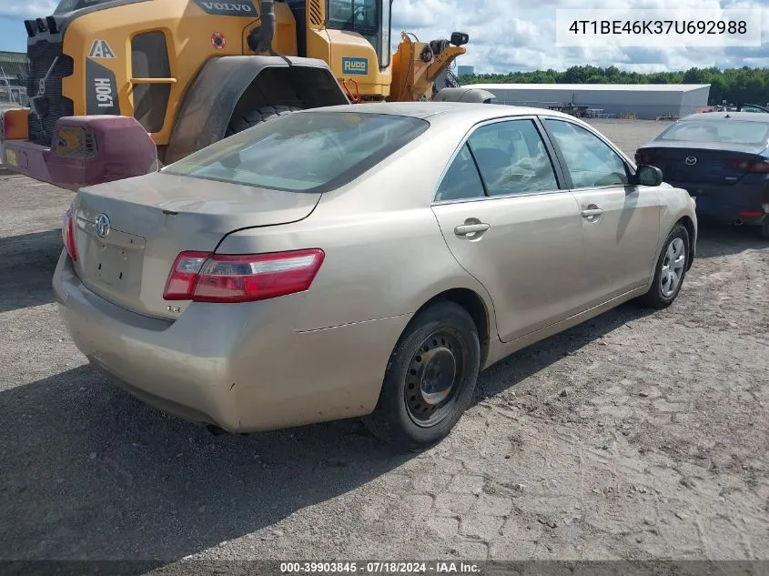 2007 Toyota Camry Le VIN: 4T1BE46K37U692988 Lot: 39903845